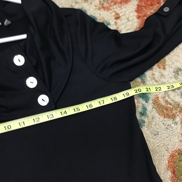 Soft Surroundings Womens Kassidy Pullover Cowl Neck Black Size M Top Button - Picture 4 of 8